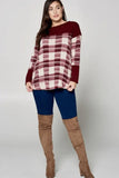 Plaid Button Back Tunic Top