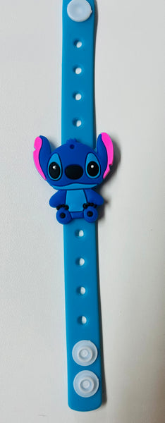 Silicone Blue Alien Snap Bracelet