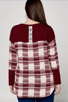 Plaid Button Back Tunic Top