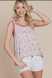 Floral Relaxed Fit Tunic Tank Top