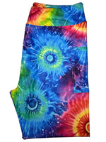 Full Length Circle Burst Tie Dye Leggings w/Pockets TC