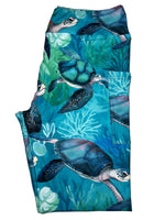 Sea Turtle Full Length Leggings w/Pockets OS