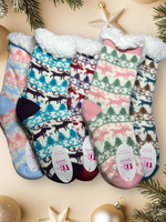 Sherpa Reindeer Tall Socks