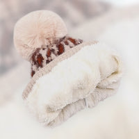 Fur Lined Leopard PomPom Beanie