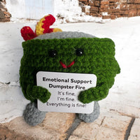 Crocheted Emotional Support Dumpster